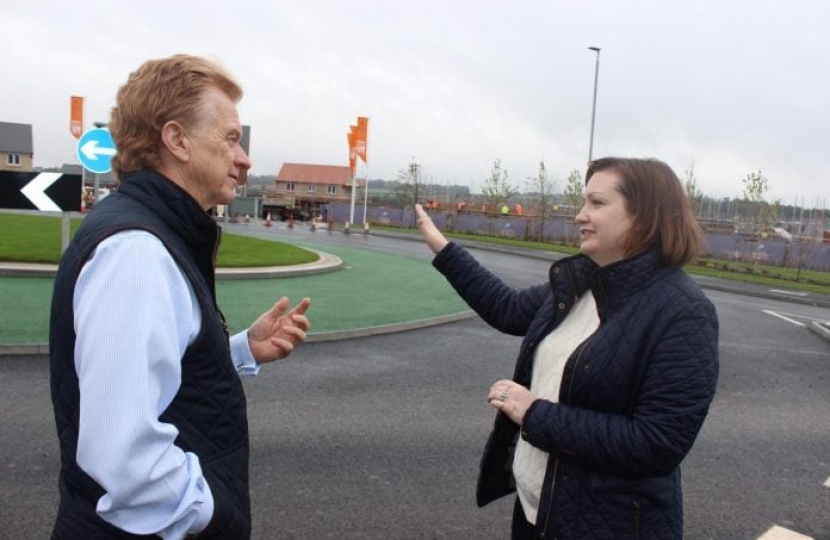 Ruth Edwards visiting a site with Cllr Neil Clarke