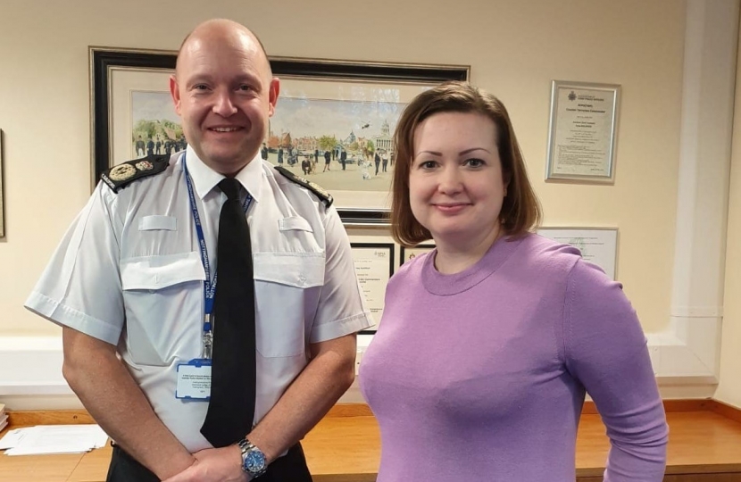 Ruth Edwards MP alongside Chief Constable for Nottinghamshire Police, Craig Guildford